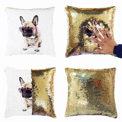 Top Custom Made Sequin Cushion Cover Photo Gift Pet Dog